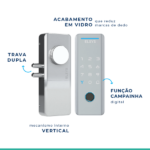 Fechadura Digital Elsys Senha e TAG Tecno Prata Sobrepor - Image 11