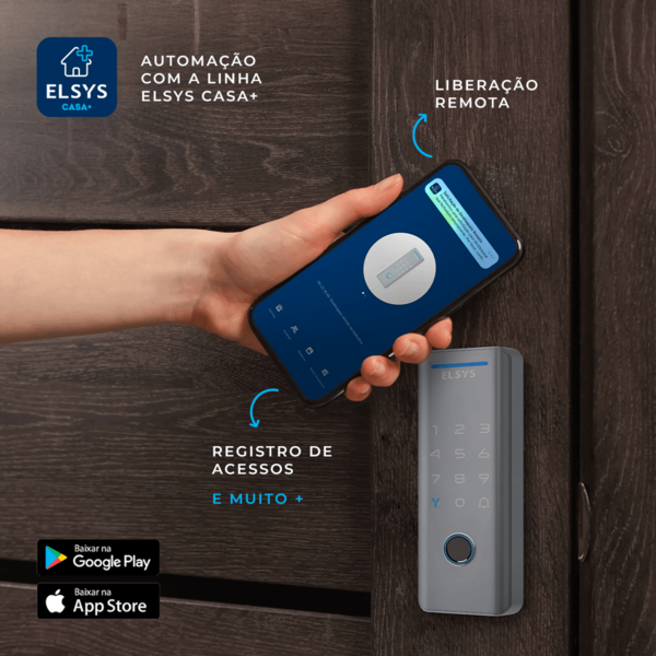 Fechadura Digital Elsys Senha e TAG Tecno Prata Sobrepor - Image 8