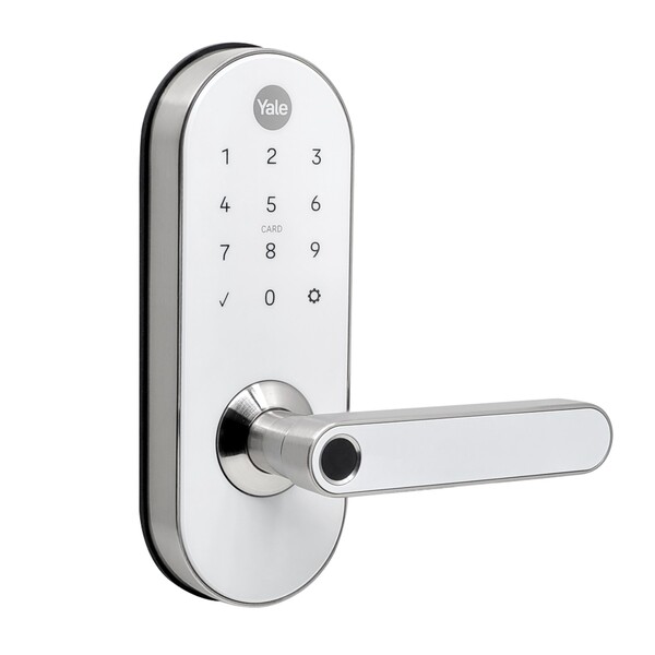 Combo Fechadura Digital Yale Senha YMC 420W Resistente à Água Branca de Embutir - Image 3