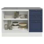 Balcão De Cozinha 120 Cm 2 Portas 3 Gavetas Branco/azul Vik Madesa - Image 8