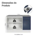 Balcão De Cozinha 120 Cm 2 Portas 3 Gavetas Branco/azul Vik Madesa - Image 10