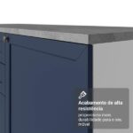 Balcão De Cozinha 120 Cm 2 Portas 3 Gavetas Branco/azul Vik Madesa - Image 3