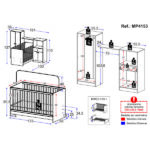 Berço 3 Em 1 Com Colchão E Guarda-roupas 4 Portas 1 Gaveta Multimóveis Mp4153 - Image 3