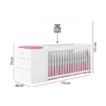 Berço Cômoda Gutti Branco Atóxico Móveis Estrela - Image 2