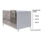 Berço L 2 Em 1 Padrão Americano Mdf Branco - Image 4