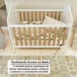 Berço Mini Cama 3 Em 1 100% Mdf Maya Espresso Móveis Branco Brilho/amêndoa - Image 3