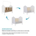 Berço Mini Cama 3 Em 1 100% Mdf Maya Espresso Móveis Branco Brilho/amêndoa - Image 8