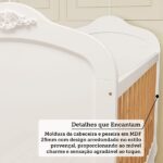 Berço Mini Cama 3 Em 1 100% Mdf Maya Espresso Móveis Branco Brilho/amêndoa - Image 9