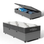 Cama Box Baú + Colchão Ortobom De Espuma D33 Airtech 100 Solteiro 78 cm