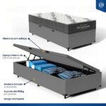 Cama Box Baú + Colchão Ortobom De Espuma D33 Airtech 100 Solteiro 78 cm - Image 4