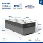 Cama Box Baú + Colchão Ortobom De Espuma D33 Airtech 100 Solteiro 78 cm - Image 5