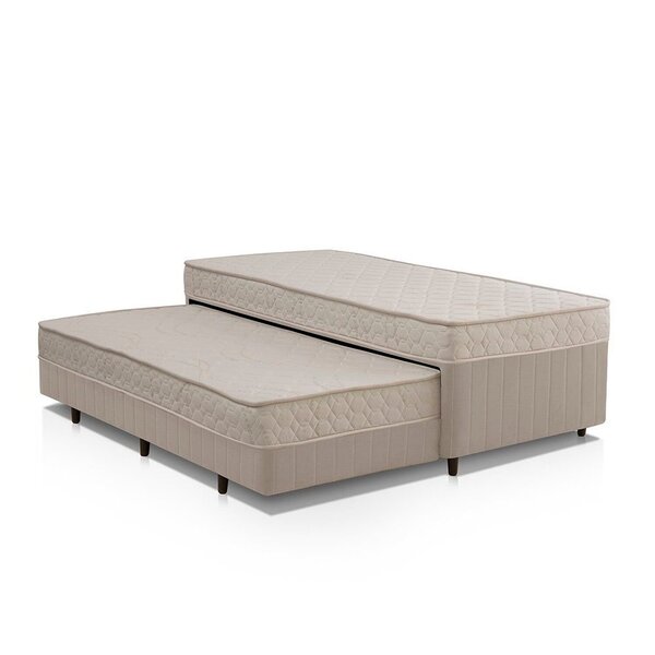 Cama Box Conjugada Solteiro Com Auxiliar Colchões Sensor Bege - Image 4