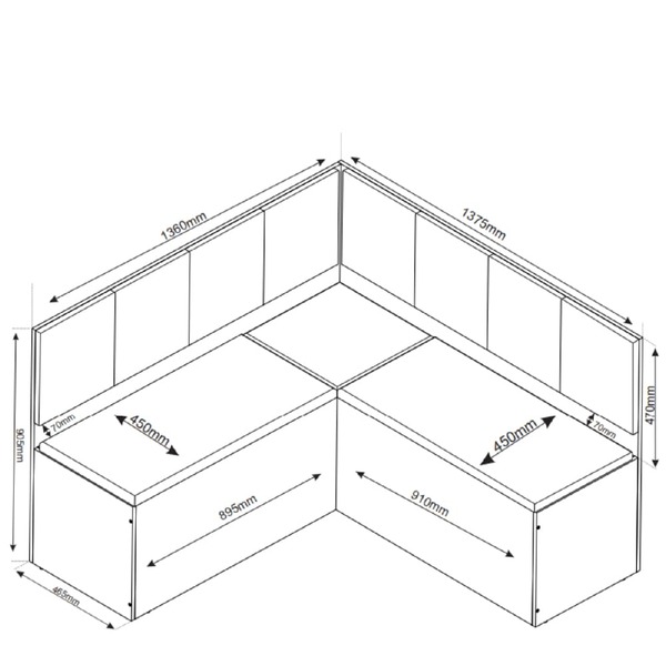 Conjunto Sala De Jantar Canto Alemão Com Baú Liebe Com Mesa Lord E 2 Cadeiras Bele Veludo Viero - Image 5