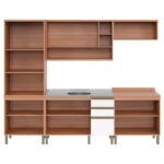 Cozinha Completa 9 Portas 3 Gavetas Torre Quente E Balcão Para Pia Macadâmia Freijó/branco - Image 7