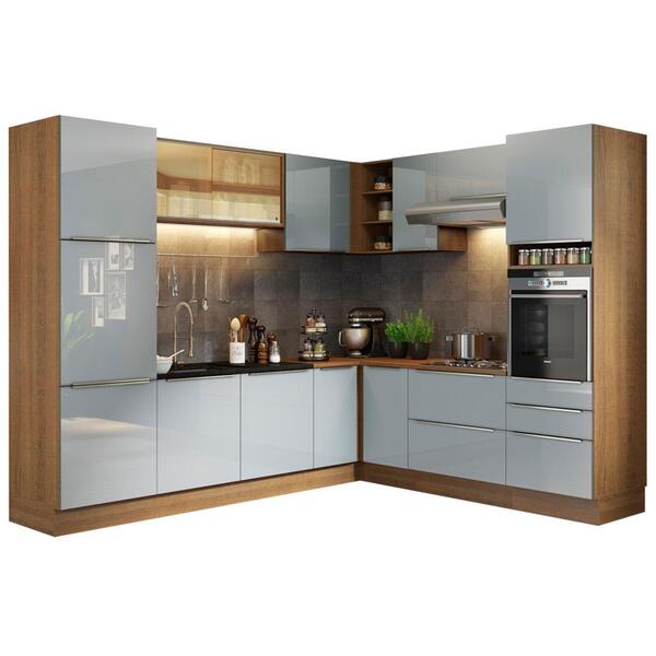 Cozinha Completa De Canto Madesa Lux 526001 Com Armário E Balcão - Rustic/cinza - Image 10