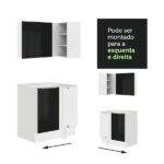 Cozinha Completa De Canto Madesa Lux Com Armário E Balcão - Branco/preto - Image 2