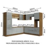 Cozinha Completa Madesa Lux De Canto Com Armário E Balcão - Rustic/cinza - Image 9