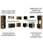 Cozinha Completa Madesa Lux De Canto Com Armário E Balcão - Rustic/preto - Image 8