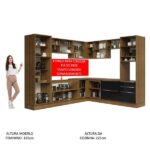 Cozinha Completa Madesa Lux De Canto Com Armário E Balcão - Rustic/preto - Image 7