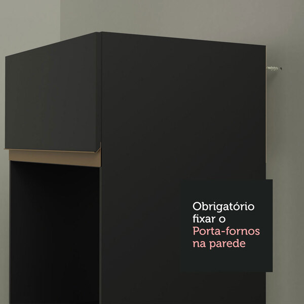 Cozinha Completa Madesa Reims 310001 Com Armário E Balcão - Preto - Image 3