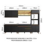 Cozinha Completa Madesa Reims 310001 Com Armário E Balcão - Preto - Image 9