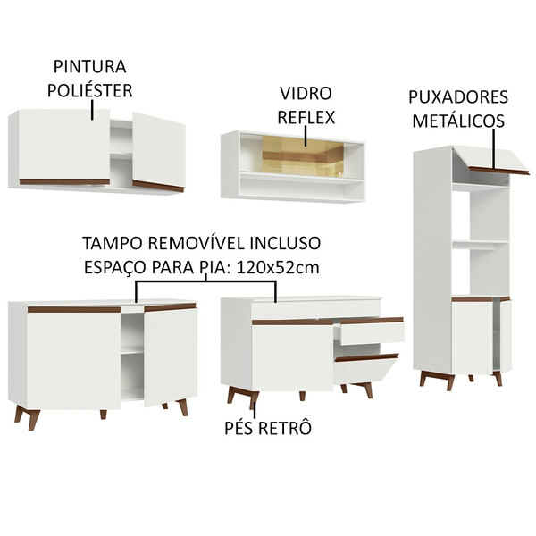 Cozinha Completa Madesa Reims 310002 Com Armário E Balcão - Branco - Image 8