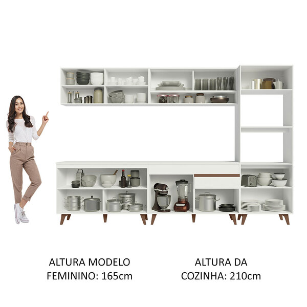 Cozinha Completa Madesa Reims 310002 Com Armário E Balcão - Branco - Image 7