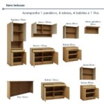 Cozinha Completa Modulada 10 Peças 17 Portas 5 Gavetas Com Rodapé 100% Mdf Simone Mendes Marrom 0 (0) - Image 7