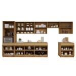 Cozinha Completa Modulada 10 Peças 17 Portas 5 Gavetas Com Rodapé 100% Mdf Simone Mendes Marrom 0 (0) - Image 6