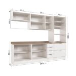 Cozinha Modulada 5 Peças 1 Tampo 2 Aéreos 2 Balcões 1 Torre Quente Ipanema Cabecasa Madeiraoriginals Branco/acácia - Image 8
