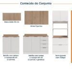 Cozinha Modulada 5 Peças 1 Tampo 2 Aéreos 2 Balcões 1 Torre Quente Ipanema Cabecasa Madeiraoriginals Branco/acácia - Image 9