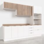 Cozinha Modulada 5 Peças 1 Tampo 2 Aéreos 2 Balcões 1 Torre Quente Ipanema Cabecasa Madeiraoriginals Branco/acácia - Image 3