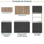 Cozinha Modulada 5 Peças Com Tampo Com Rodapé Ipanema Cabecasa Madeiraoriginals Grafite Trama/ Acácia - Image 9