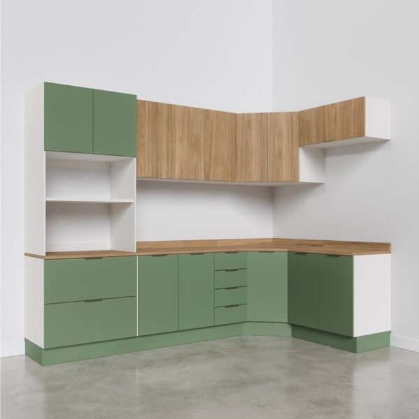 Cozinha Modulada 7 Peças 1 Tampo 3 Aéreos 3 Balcões E Torre Quente Ipanema Cabecasa Madeiraoriginals Verde/amadeirado - Image 7