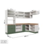 Cozinha Modulada 7 Peças 1 Tampo 3 Aéreos 3 Balcões E Torre Quente Ipanema Cabecasa Madeiraoriginals Verde/amadeirado - Image 8