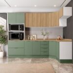 Cozinha Modulada 7 Peças 1 Tampo 3 Aéreos 3 Balcões E Torre Quente Ipanema Cabecasa Madeiraoriginals Verde/amadeirado