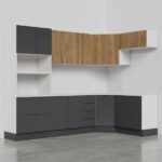 Cozinha Modulada 7 Peças Com Tampo E Rodapé Ipanema Cabecasa Madeiraoriginals Grafite Trama/acácia - Image 7