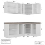 Cozinha Modulada 8 Peças Com Tampo 4 Aéreos E 4 Balcões Arizona Cabecasa Madeiraoriginals Figueira - Image 9