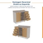 Cozinha Modulada 8 Peças Com Tampo 4 Aéreos E 4 Balcões Arizona Cabecasa Madeiraoriginals Figueira - Image 4