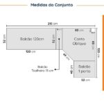 Cozinha Modulada 8 Peças Com Tampo 4 Aéreos E 4 Balcões Arizona Cabecasa Madeiraoriginals Figueira - Image 10