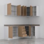 Cozinha Modulada 8 Peças Com Tampo 4 Aéreos E 4 Balcões Arizona Cabecasa Madeiraoriginals Figueira - Image 2