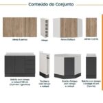 Cozinha Modulada 8 Peças Com Tampo Com Rodapé 4 Aéreos E 4 Balcões Ipanema Cabecasa Madeiraoriginals Grafite Trama/ - Image 9