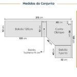 Cozinha Modulada 8 Peças Com Tampo Com Rodapé 4 Aéreos E 4 Balcões Ipanema Cabecasa Madeiraoriginals Grafite Trama/ - Image 10