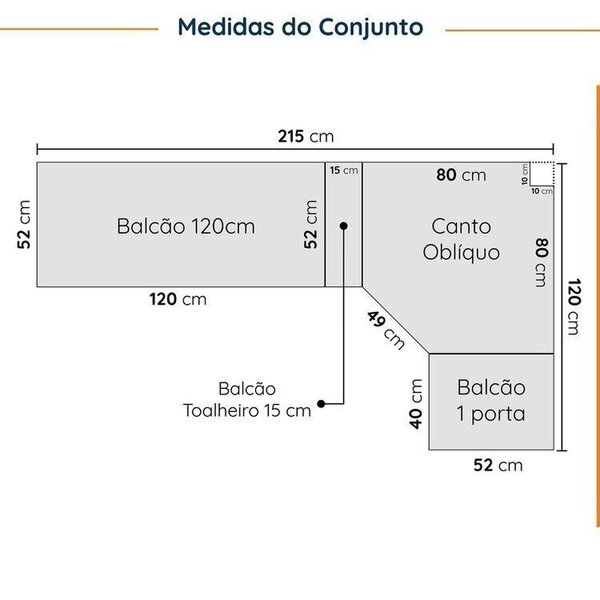 Cozinha Modulada 8 Peças Com Tampo Com Rodapé 4 Aéreos E 4 Balcões Ipanema Cabecasa Madeiraoriginals Grafite Trama/ - Image 10