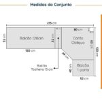Cozinha Modulada 8 Peças Sem Tampo Com Rodapé 4 Aéreos E 4 Balcões Ipanema Cabecasa Madeiraoriginals Acácia - Image 10