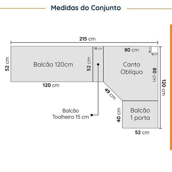 Cozinha Modulada 8 Peças Sem Tampo Com Rodapé 4 Aéreos E 4 Balcões Ipanema Cabecasa Madeiraoriginals Acácia - Image 10