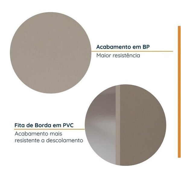 Cozinha Modulada 8 Peças Sem Tampo Com Rodapé 4 Aéreos E 4 Balcões Ipanema Cabecasa Madeiraoriginals Fendi Trama - Image 5