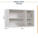 Cozinha Modulada 8 Peças Sem Tampo Com Rodapé 4 Aéreos E 4 Balcões Ipanema Cabecasa Madeiraoriginals Fendi Trama - Image 2