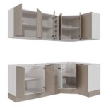 Cozinha Modulada 8 Peças Sem Tampo Com Rodapé 4 Aéreos E 4 Balcões Ipanema Cabecasa Madeiraoriginals Fendi Trama - Image 6