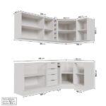 Cozinha Modulada 8 Peças Sem Tampo Com Rodapé 4 Aéreos E 4 Balcões Ipanema Cabecasa Madeiraoriginals Branco - Image 8